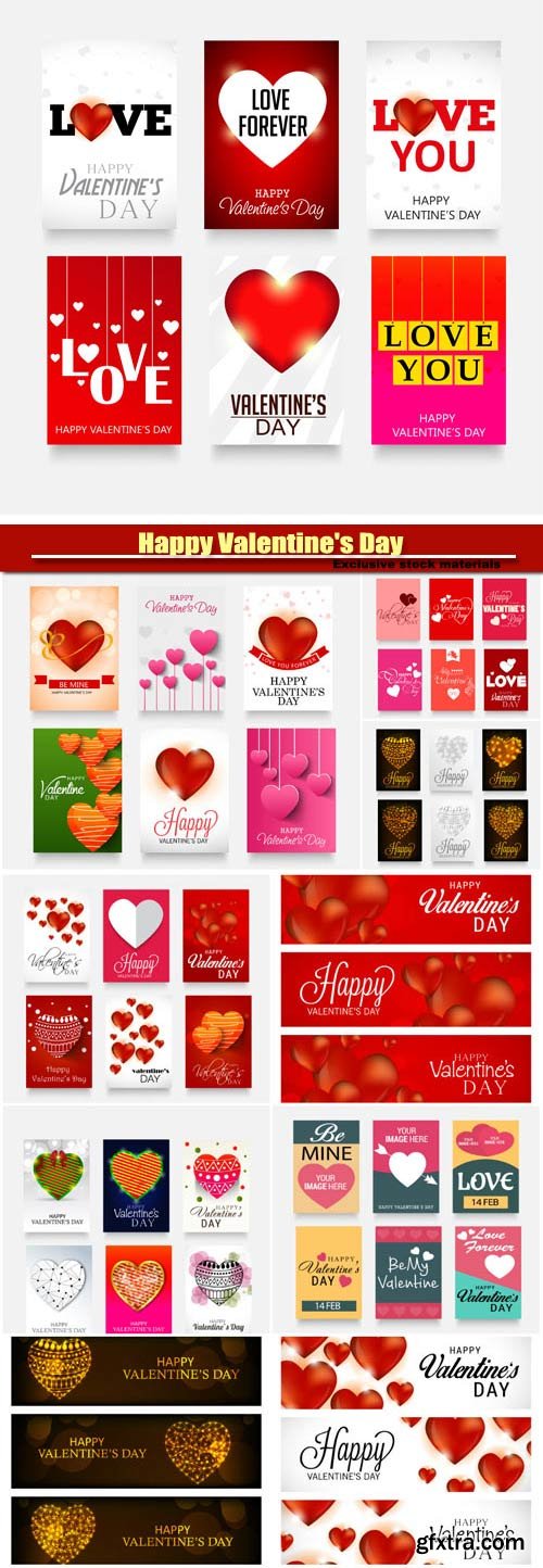 Happy Valentine's Day vector, hearts, romance, love