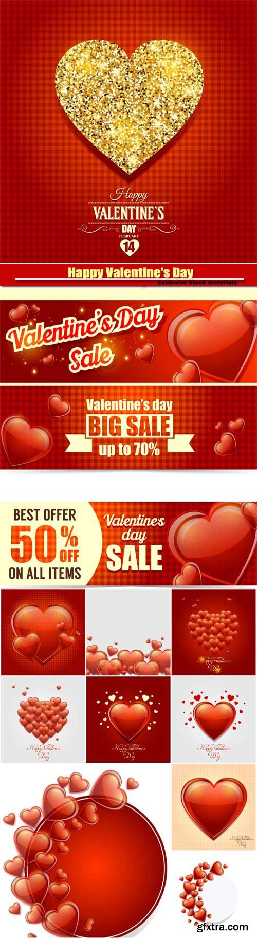 Vector backgrounds with hearts for Valentine's Day