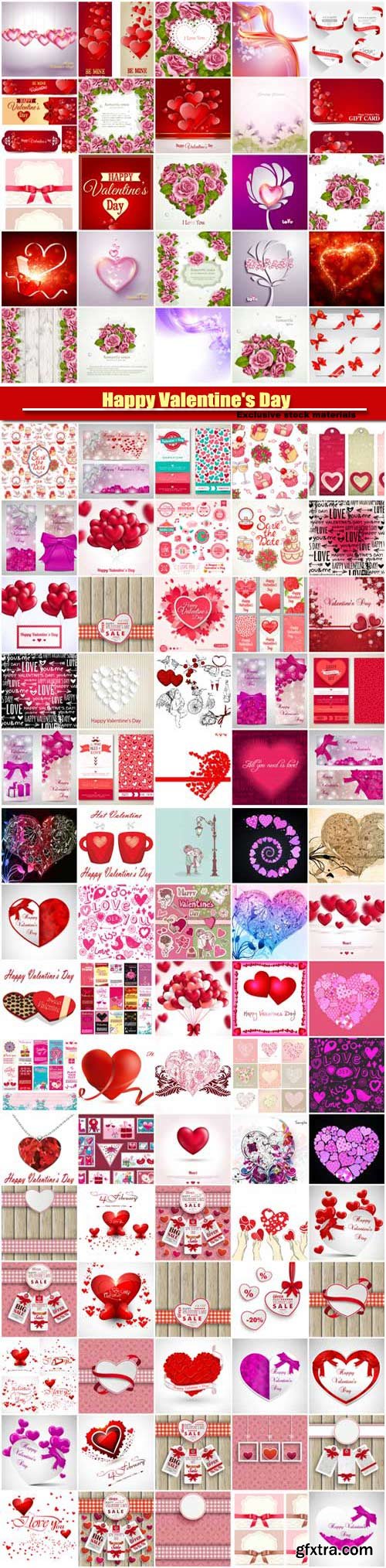 Big collection of vector festive Valentine's Day