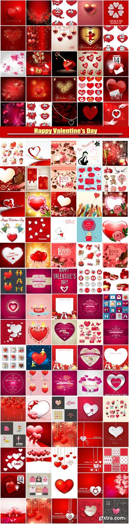 Big collection of vector festive Valentine's Day