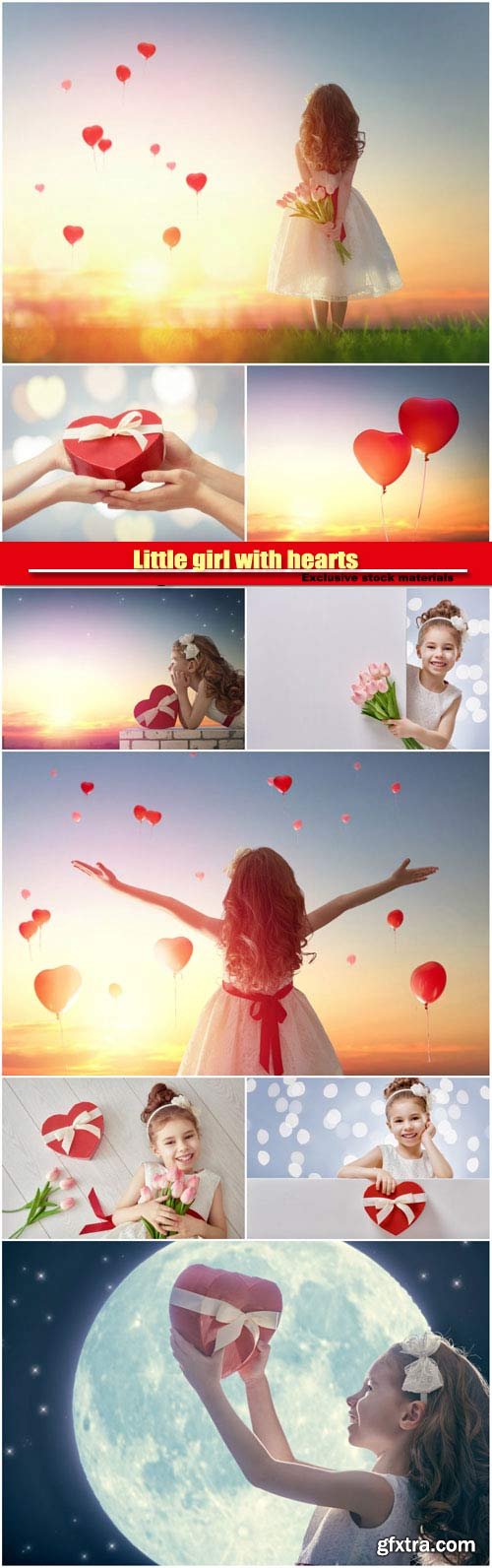 Little girl with hearts