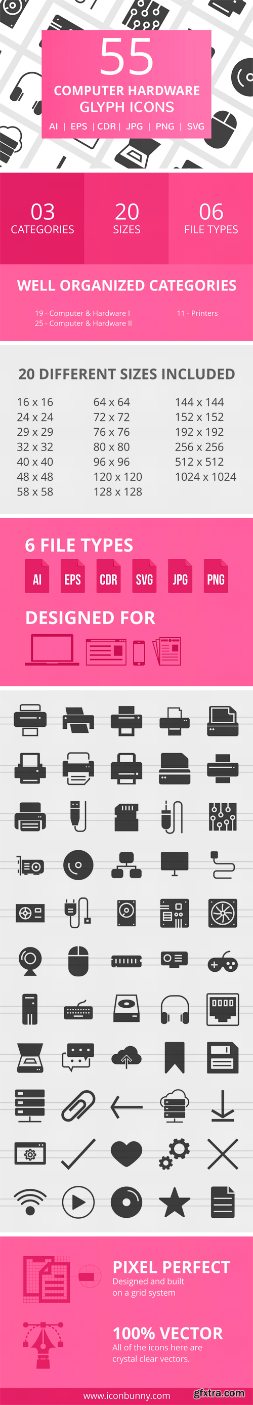 CM - 55 Computer & Hardware Glyph Icons 2180732