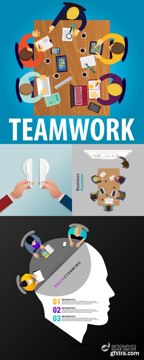 Vectors - Teamwork Backgrounds Set 29