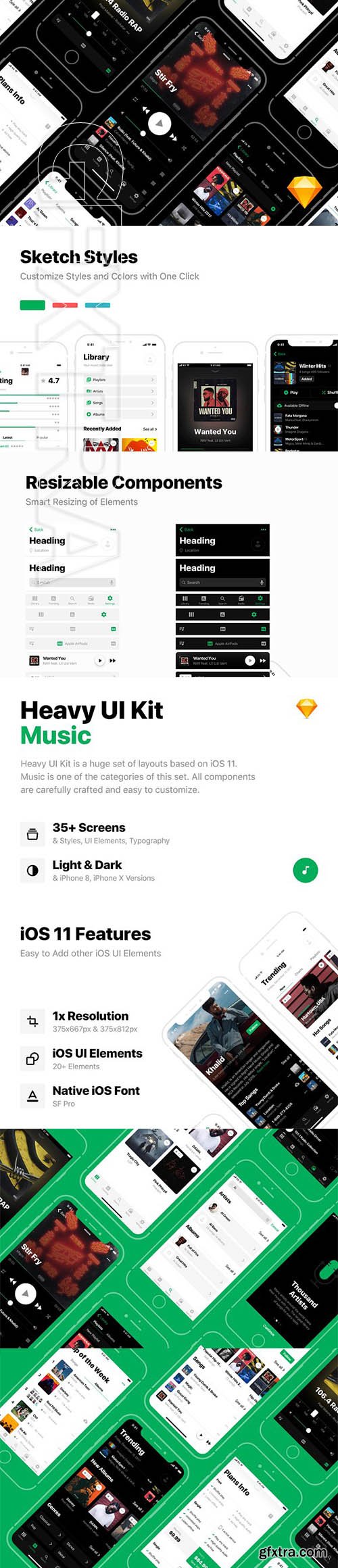 CreativeMarket - Heavy UI Kit Music 2266857