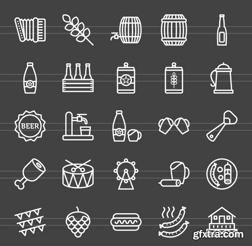 50 Oktoberfest Line Inverted Icons