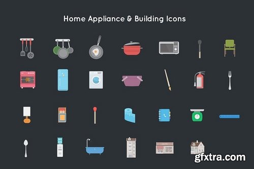 PixityLand 310 Flat Icons