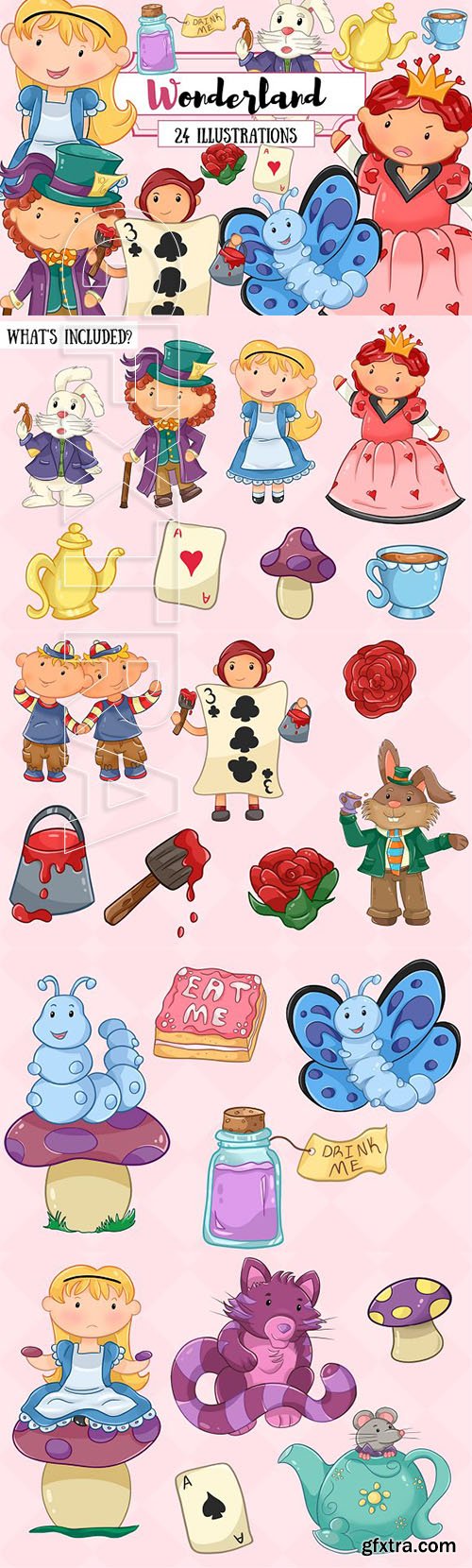 CreativeMarket - Wonderland Clip Art Collection 2247851