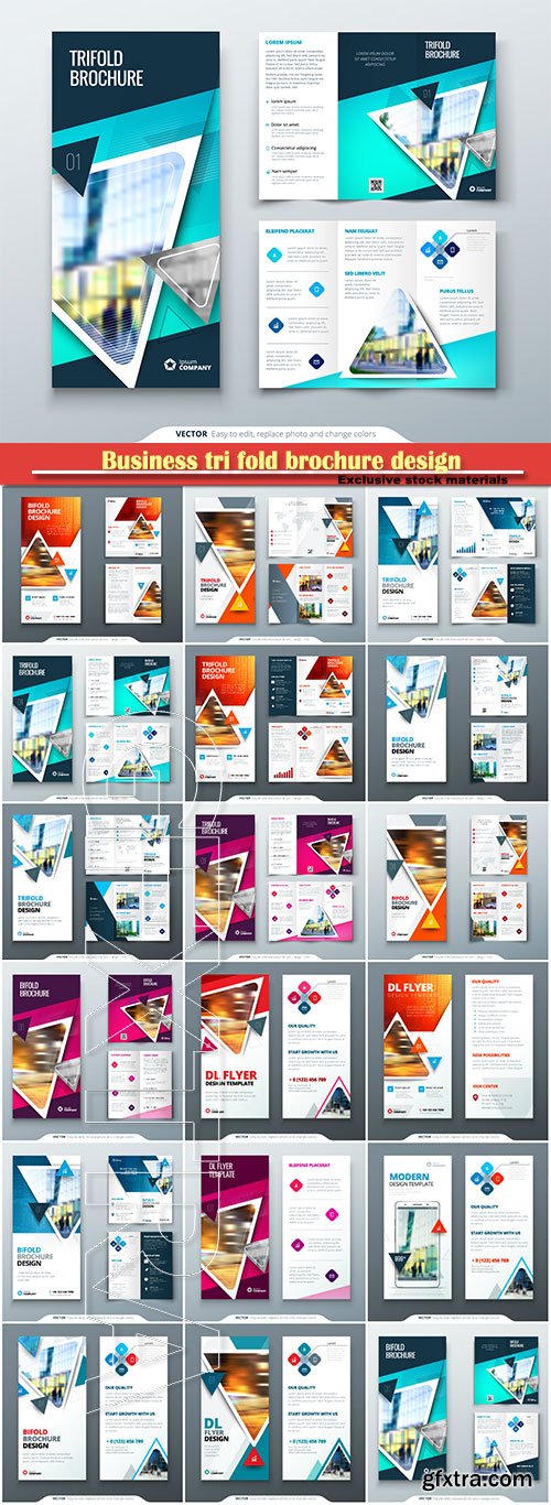 Business tri fold brochure design, corporate business template, creative concept folded flyer or brochure