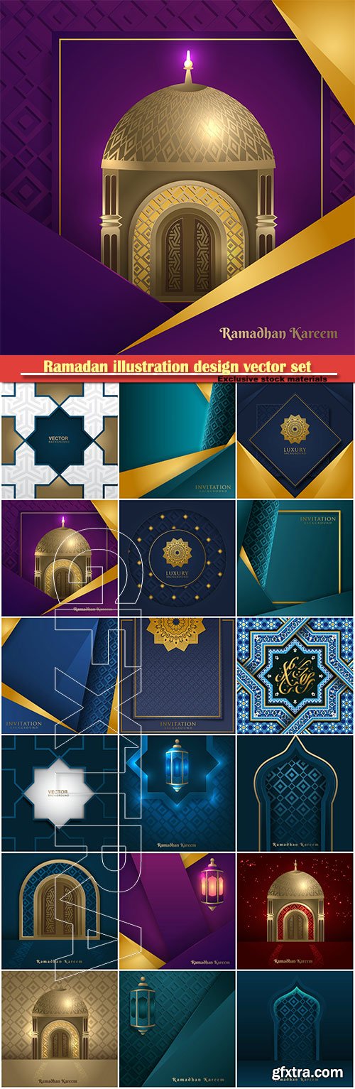 Ramadan illustration design vector set