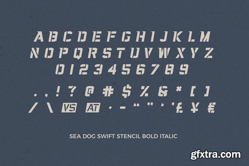 CM - Sea Dog Block Stencil Display Font 2279163