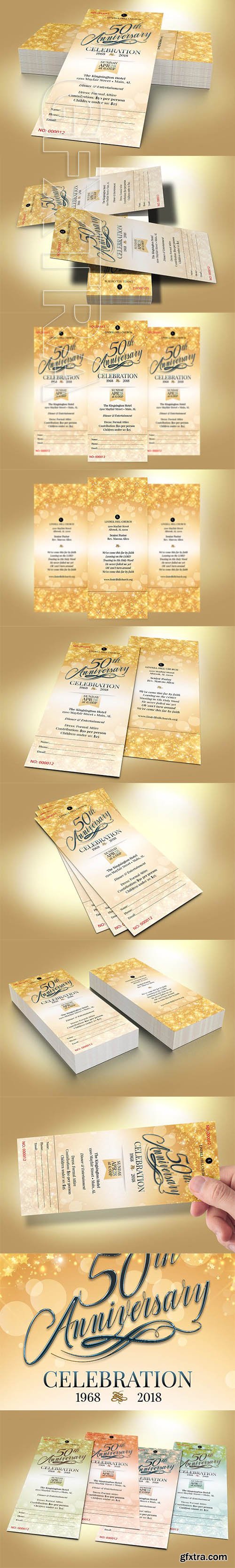 CreativeMarket - Church Golden Anniversary Ticket 2286693