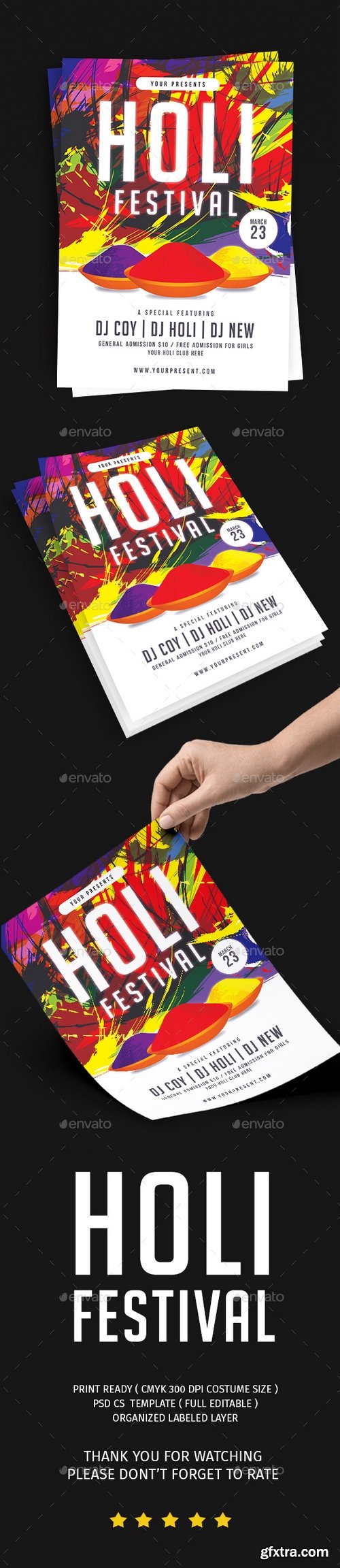 Graphicriver - Holi Festival Flyer 21380257