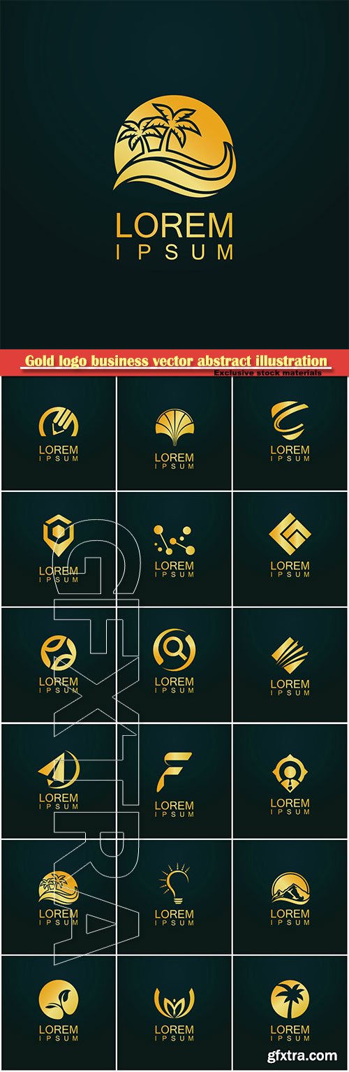 Gold logo business vector abstract illustration # 41