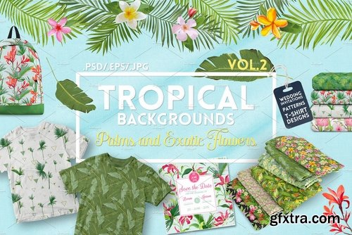 CM - Tropical Design Backgrounds Bundle 2279953