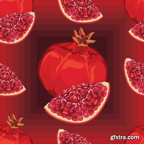 Background is a vegetable fruit berry wallpaper pattern 25 EPS