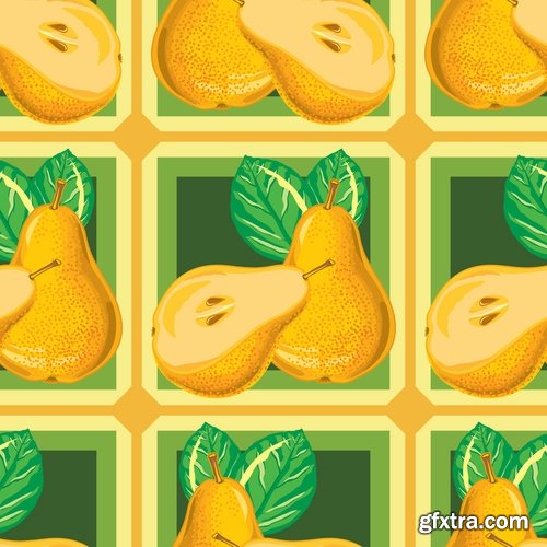 Background is a vegetable fruit berry wallpaper pattern 25 EPS