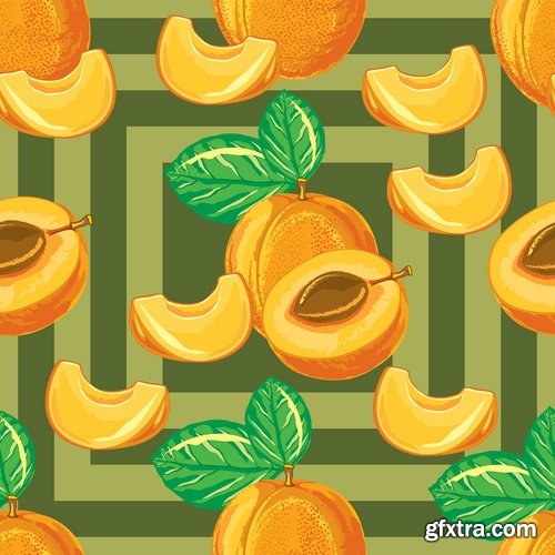 Background is a vegetable fruit berry wallpaper pattern 25 EPS