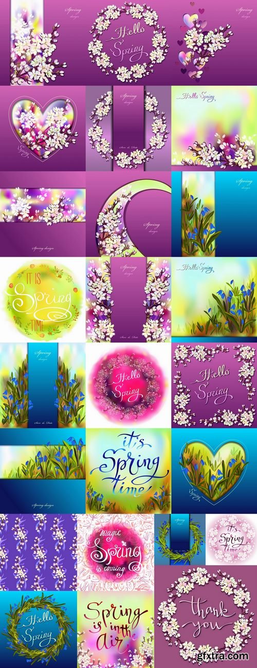 Gift cards Spring vector image 25 EPS