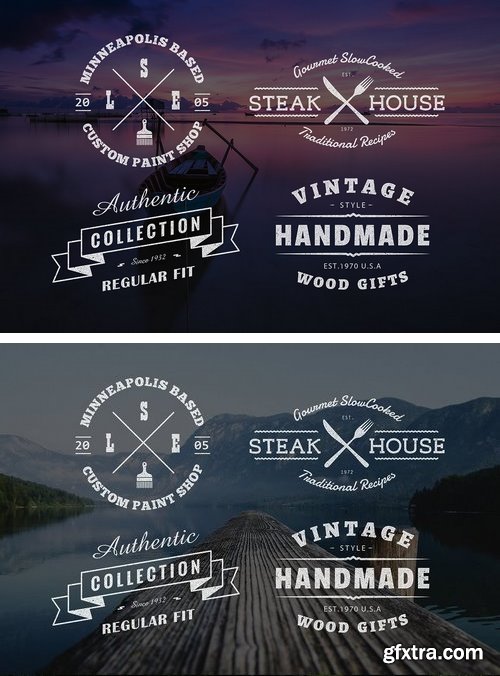 CM - Vintage Logo PSD Template - Set of 4 1947295