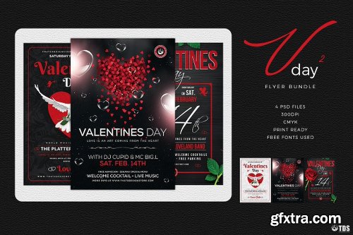 CreativeMarket Valentines Day Flyer Bundle V2 2182867