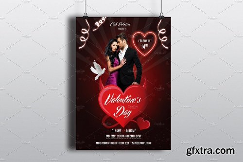 CreativeMarket Valentines Day Party Flyer -V724 2168288