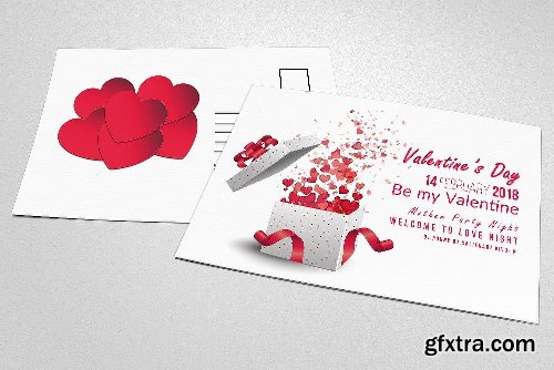 CreativeMarket Valentine\'s Day Postcards 2176876