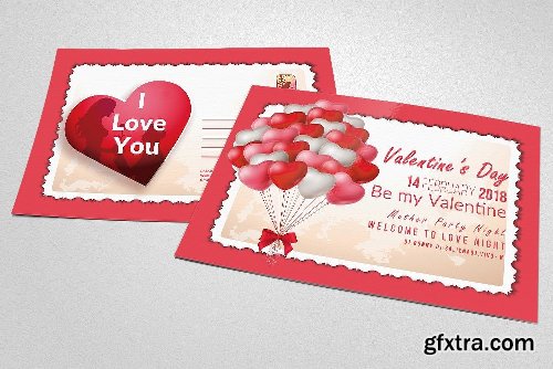 CreativeMarket Valentine\'s Day Postcards 2176876