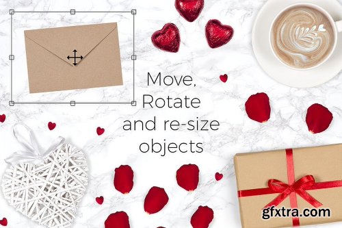 CreativeMarket Valentines Scene Creator - Top View 2174895