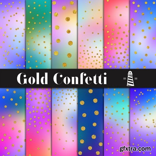 CM - Colorful & Gold Foil Confetti Papers 2279984