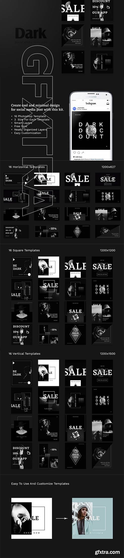 CreativeMarket - Social Media pack - Dark 2290377