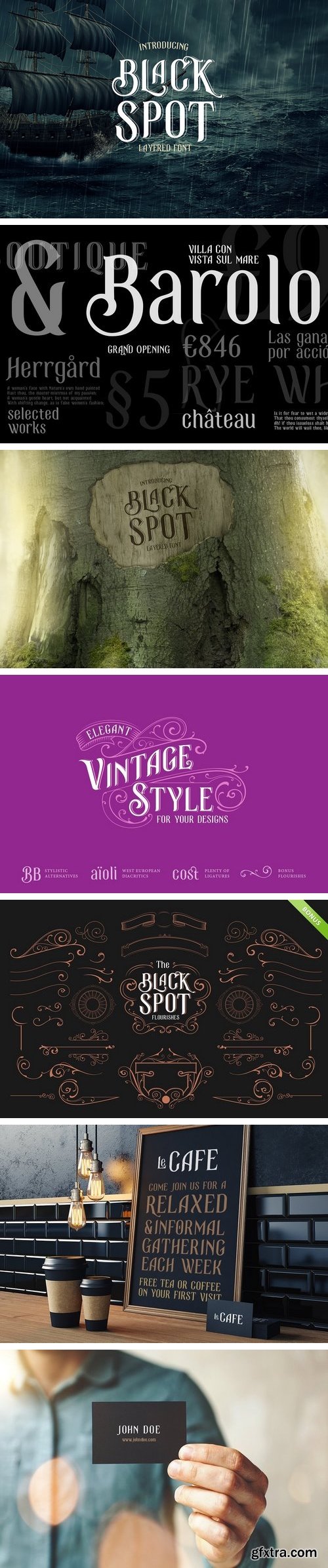 CM - Black Spot Vintage Label Font 1507577