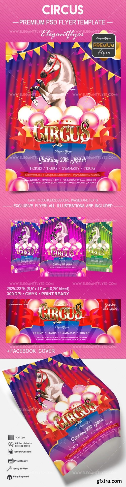 Circus – Flyer PSD Template + Facebook Cover