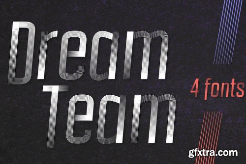 DreamTeam Font Family - 4 Fonts