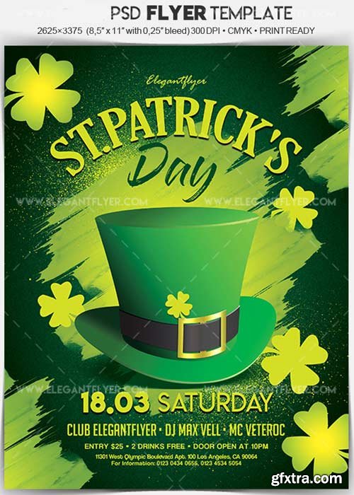 St. Patrick’s Day V1 2018 Flyer PSD Template + Facebook Cover