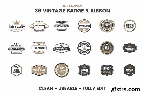 CM - 36 VINTAGE BADGE & RIBBON Vol.5 2280445