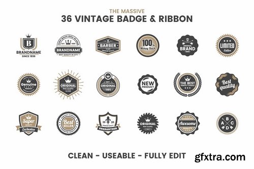 CM - 36 VINTAGE BADGE & RIBBON Vol.5 2280445