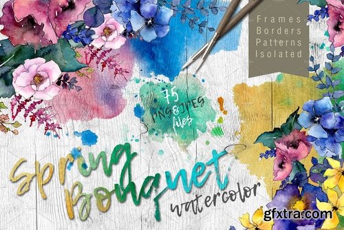 CM - Bouquet PNG watercolor flower set 2281161