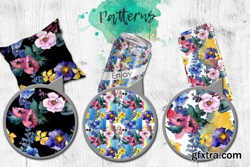 CM - Bouquet PNG watercolor flower set 2281161