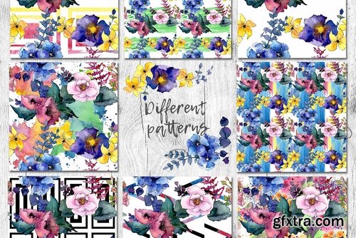 CM - Bouquet PNG watercolor flower set 2281161