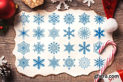 CreativeMarket 500 Snowflake Vector Ornaments 1927389