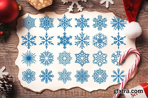 CreativeMarket 500 Snowflake Vector Ornaments 1927389