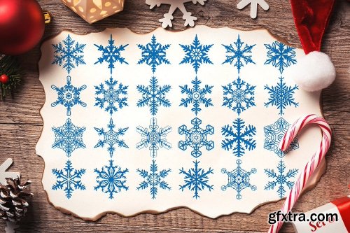 CreativeMarket 500 Snowflake Vector Ornaments 1927389