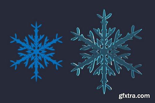 CreativeMarket 500 Snowflake Vector Ornaments 1927389