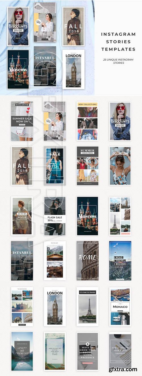 CreativeMarket - 25 Instagram Stories Templates 2290507