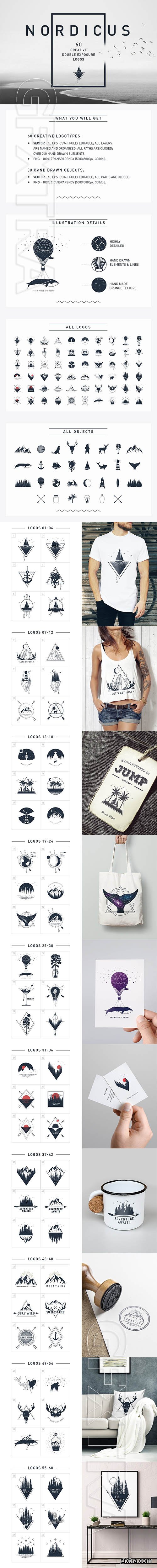 CreativeMarket - Nordicus 60 Creative Logos 2292022