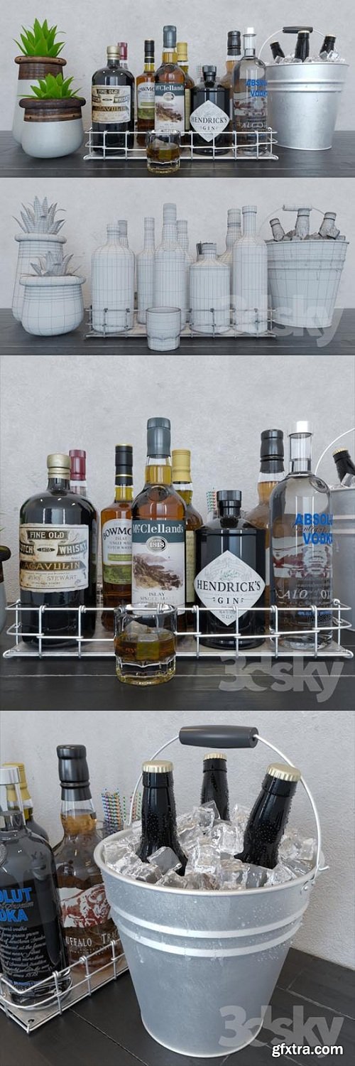 Bar set 3d Model