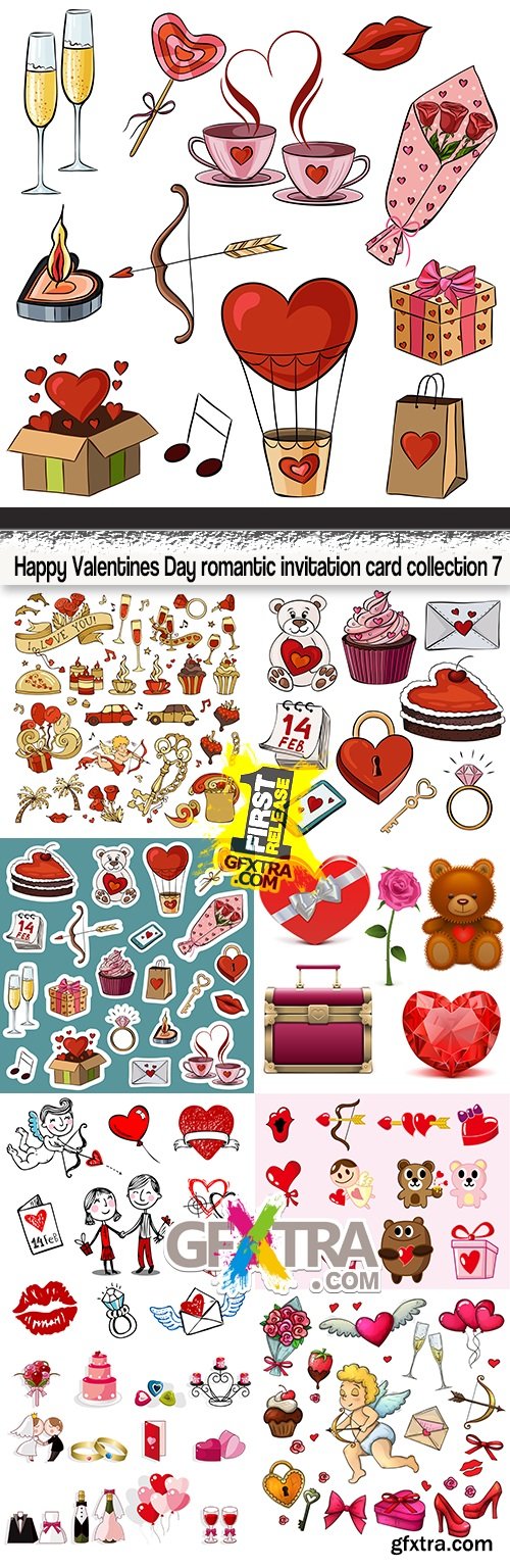 Happy Valentines Day romantic invitation card collection 7