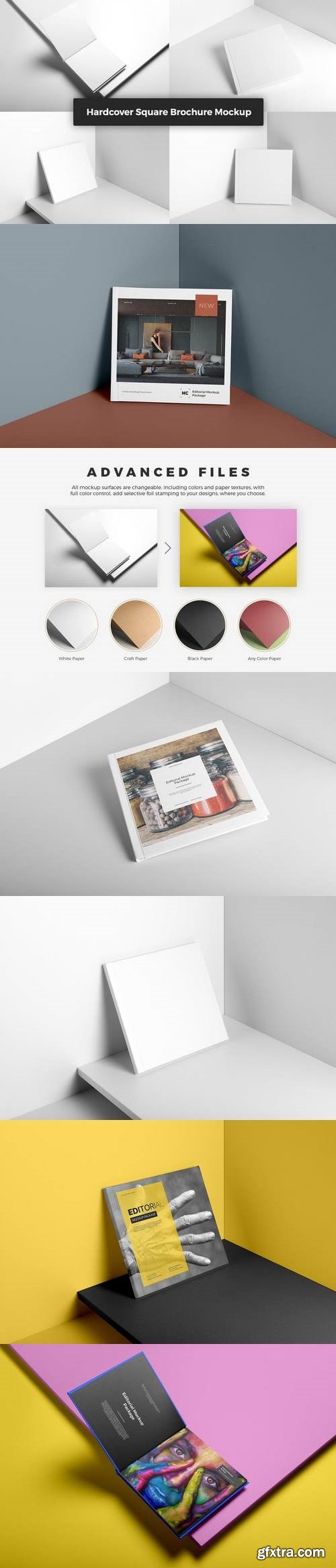 Square Hardcover Brochure Mockup