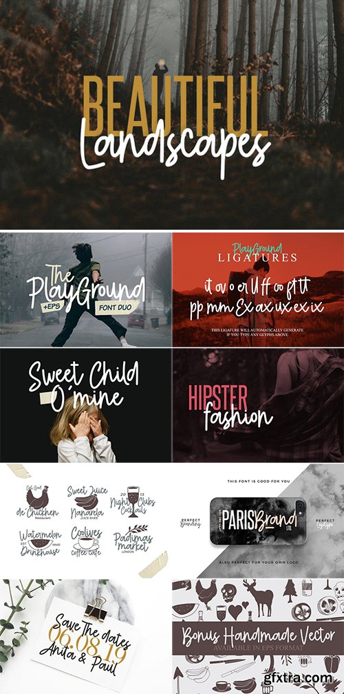 CM - Play Ground Font Duo + Illustrations 2228463