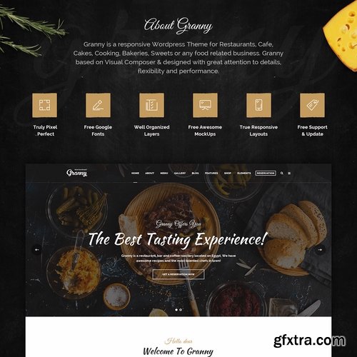 Granny - Elegant Restaurant & Cafe PSD Template